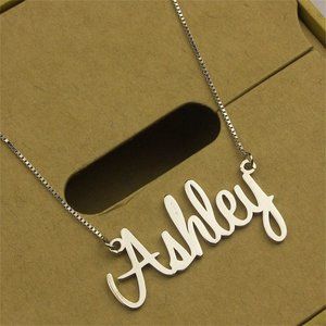 Custom Engraved Stainless Steel Baby Feet Name & Birthday Pendant Necklace